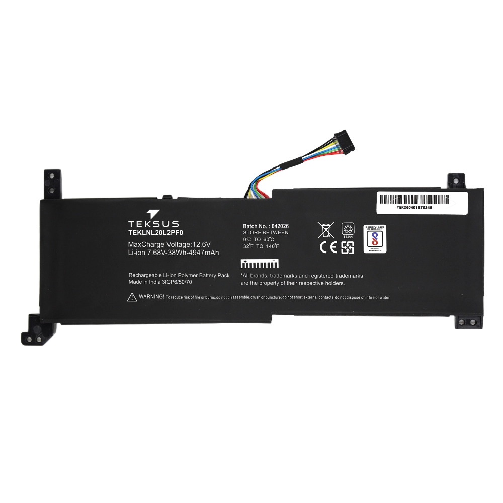 Teksus Laptop Battery Compatible For Lenovo IdeaPad 3-14ADA6 | L20L2PF0 2C view 2